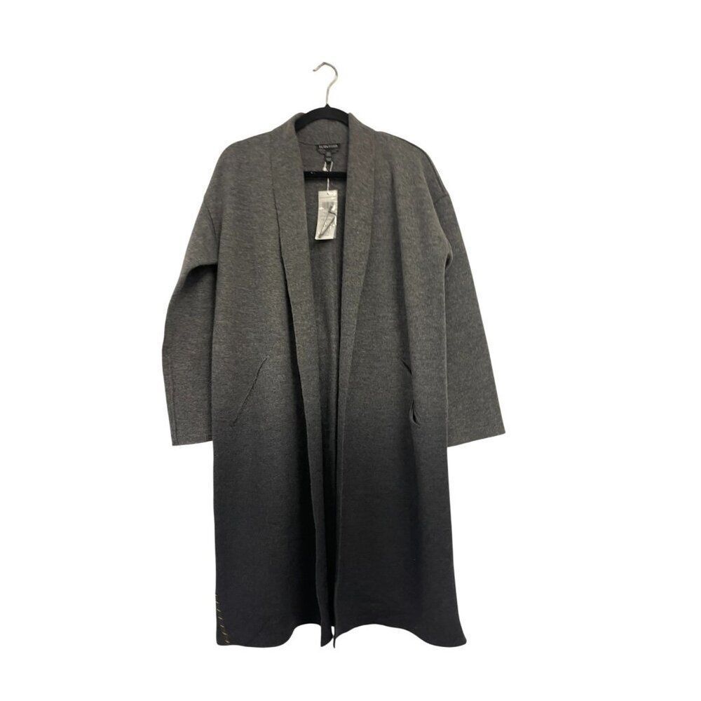 Eileen Fisher Womens Kimono Coat XXS Gray Ombre Boiled Wool Open Front NWT